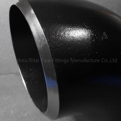 DN20 ก้นเชื่อมข้อต่อท่อข้อศอก 90 องศา ASTM A234 ไม่มีรอยต่อ Carbon