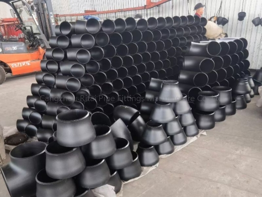 Black ANSI Sch 10 อุปกรณ์เชื่อมเหล็กกล้าคาร์บอน SMLS Ecc Butt Weld Concentric Reducer